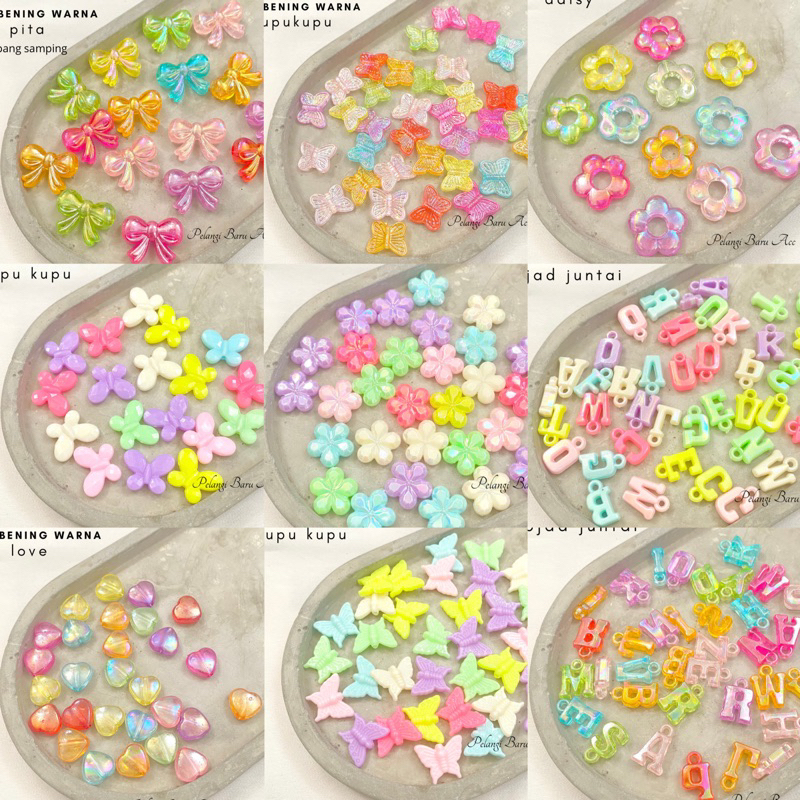 (20 gr) Manik mute topping susu manik bening warna beads topping