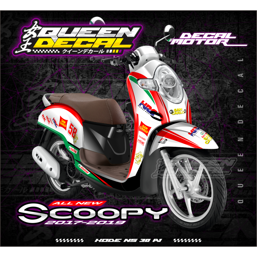 Stiker Decal Scoopy Full Body - DECAL SCOOPY NEW Custom Racing  - NS