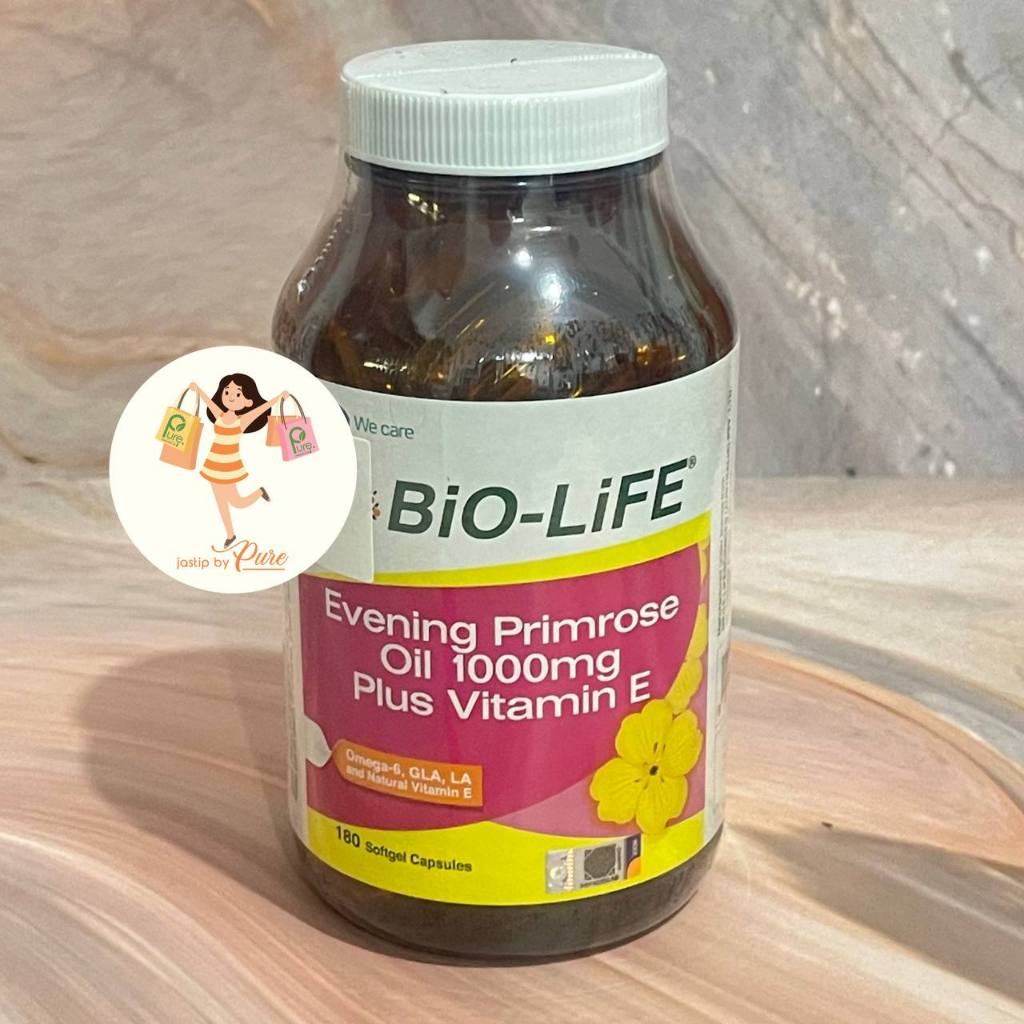 BIO LIFE Evening Primrose Oil EPO 1000mg Plus Vitamin E 180 Capsules
