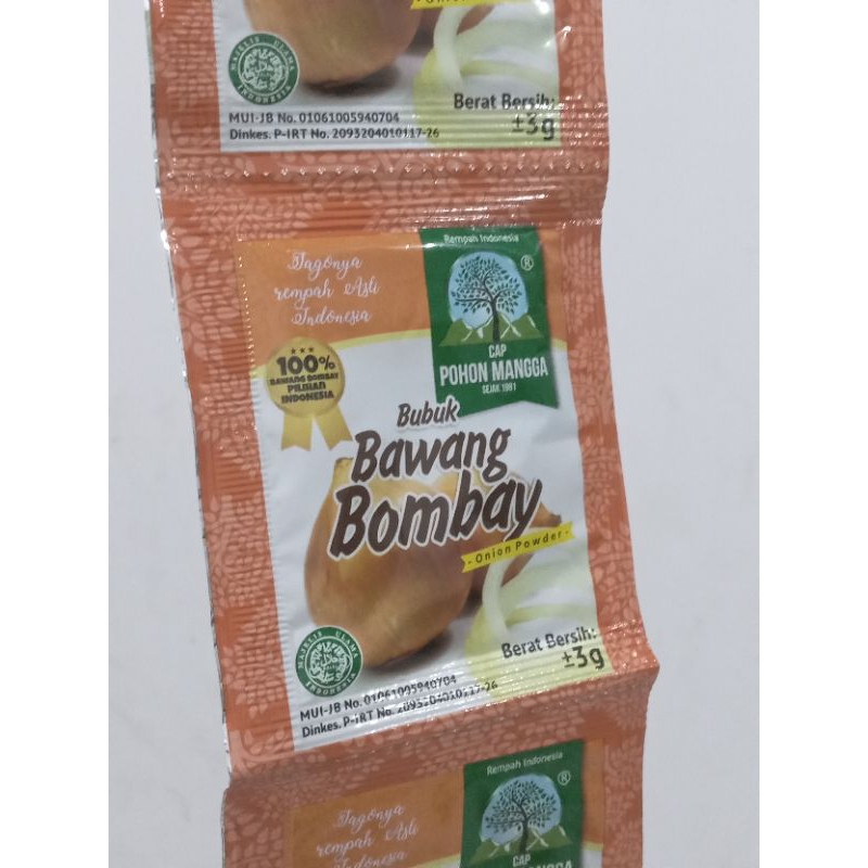 

Pohon Mangga Bumbu Rempah Bubuk Bawang Bombay (Per Renceng)