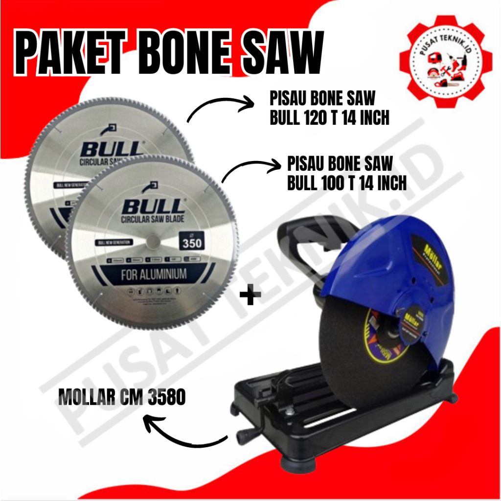 NEW ALAT POTONG TULANG DAGING CUT OFF MOLLAR CM 3580 14" & PISAU POTONG TULANG 14"x 120T