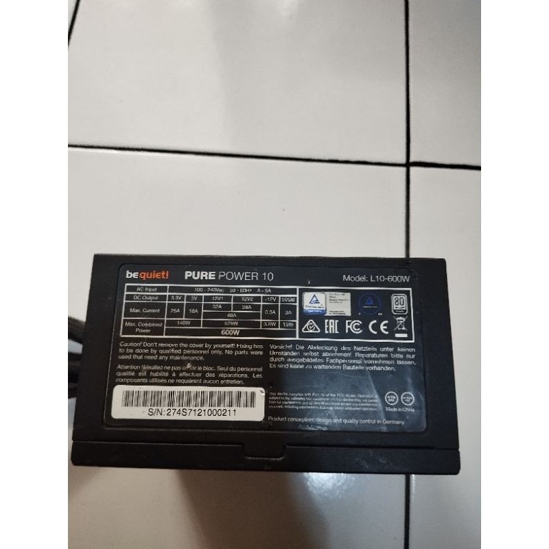 PSU pure be quite 600watt 80+ silver