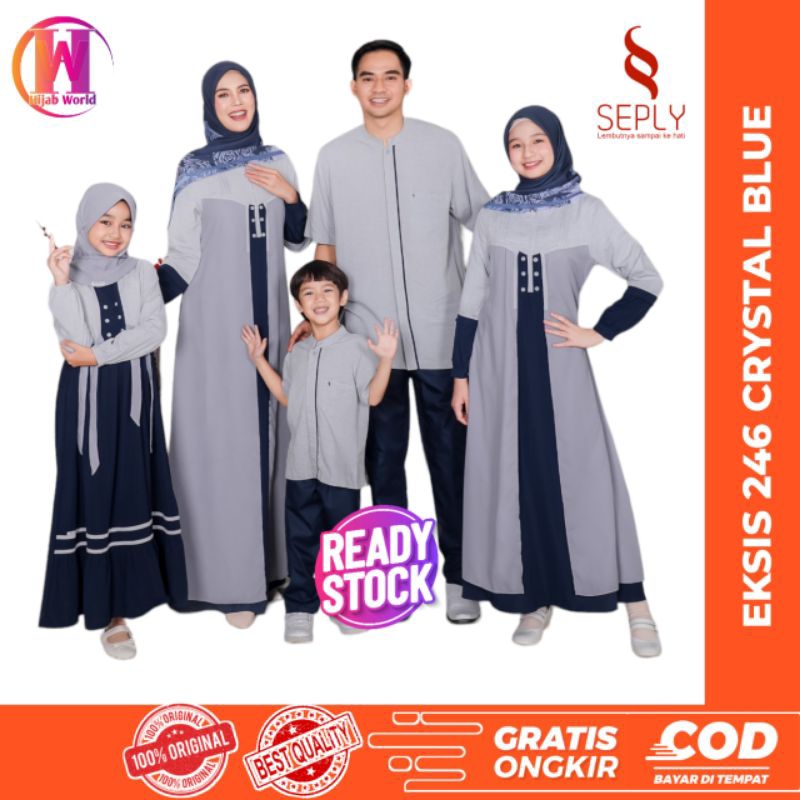 Sarimbit Eksis 246 Crystal Blue / Sarimbit Seply 2024 / Baju  Couple Keluarga / Baju Muslim Couple K