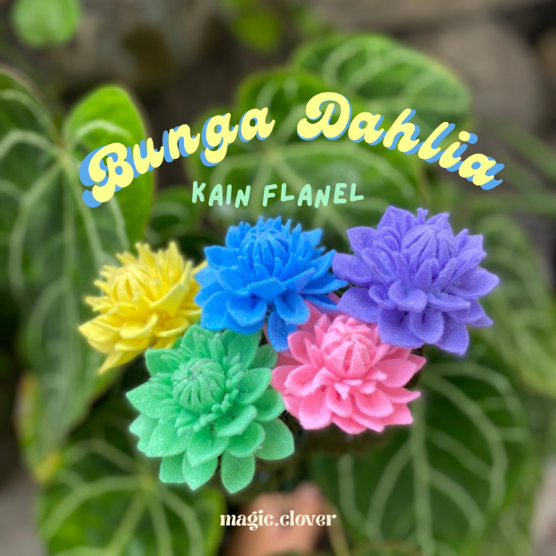 BUNGA DAHLIA | BUNGA DAHLIA KAIN FLANEL | BUNGA KAIN FLANEL | harga per 1 tangkai