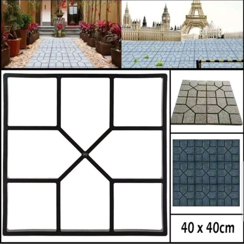 Cetakan paving block taman / cetakan paving block motif/ cetakan paving block pull besi 40 x 40 cm