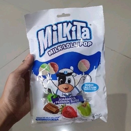 

MILKITA permen susu milk LOLLIPOP 108gr ( 12 pcs ).