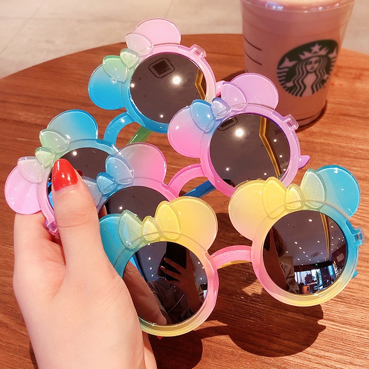 55 COD Pelangi Kacamata Anak Mickey Mouse Minnie Kecil Perempuan Fashion Gaya