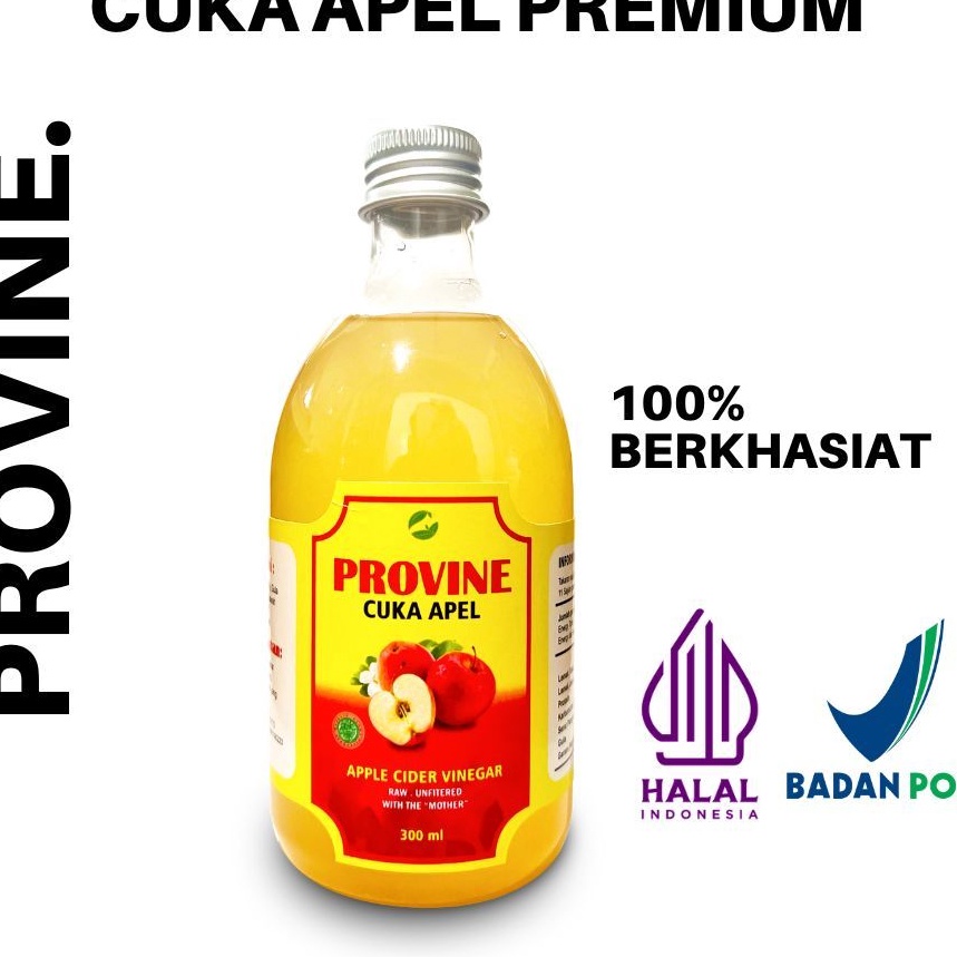 

READY STOK PROVINE CUKA APEL PREMIUM HALAL BPOM Apple Cider Vinegar Premium With Mother