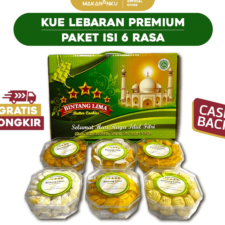 

Terlaku Paket Kue lebaran Premium Bintang Lima Segi Delapan Isi 6 Varian Rasa Kacang Nastar Putri Salju Murah Toplesan Idul Fitri Hampers Lebaran Kue Kering Idul Fitri Parcel Parsel Lebaran Idul Fitri Bingkisan Lebaran Idul Fitri