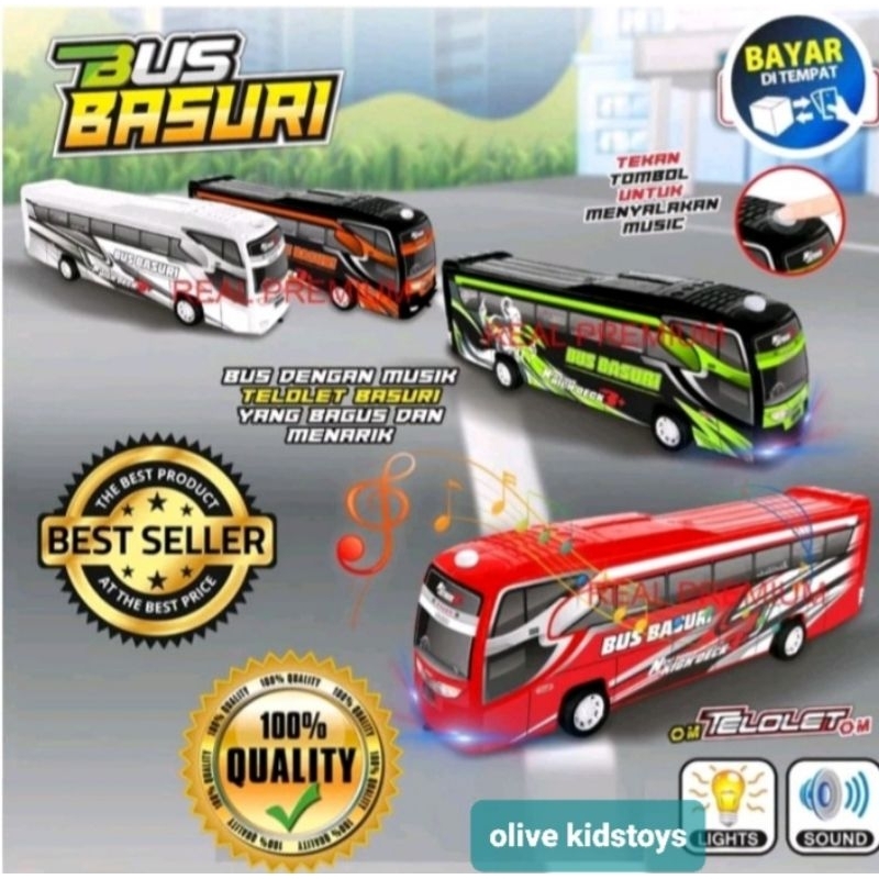 (free batre)Promo Mainan anak  Mobil Bus Basuri Telolet Mainan Anak Basuri SNI