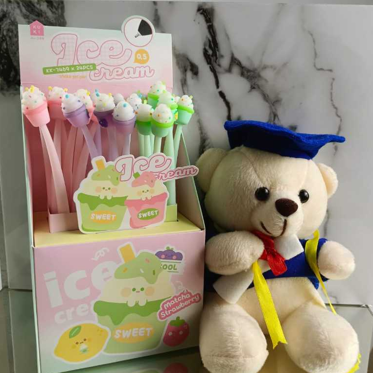 

Shack Gel Pen Ice Cream /Karakter Lucu Karet 3D Bisa Goyang