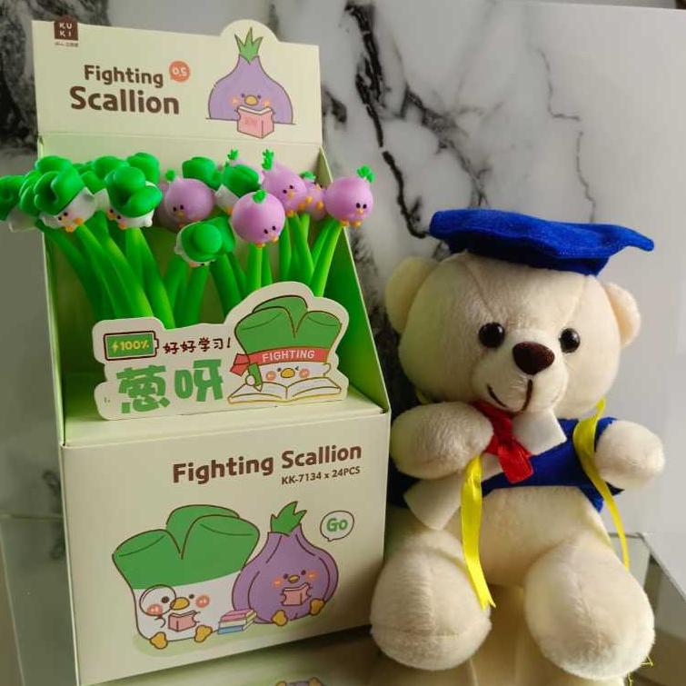 

Shack Gel Pen Fighting Scallion Karakter Lucu Karet 3D Bisa Goyang