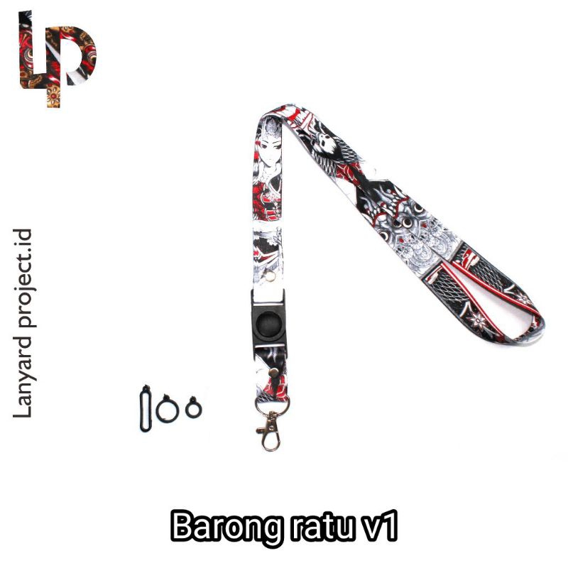 

Gantungan Lanyard Project ID Card Holder Name Tag - Lanyard Cetak 2 cm 2 sisi Printing Sublime Bahan Tissue - Barong Ratu v1