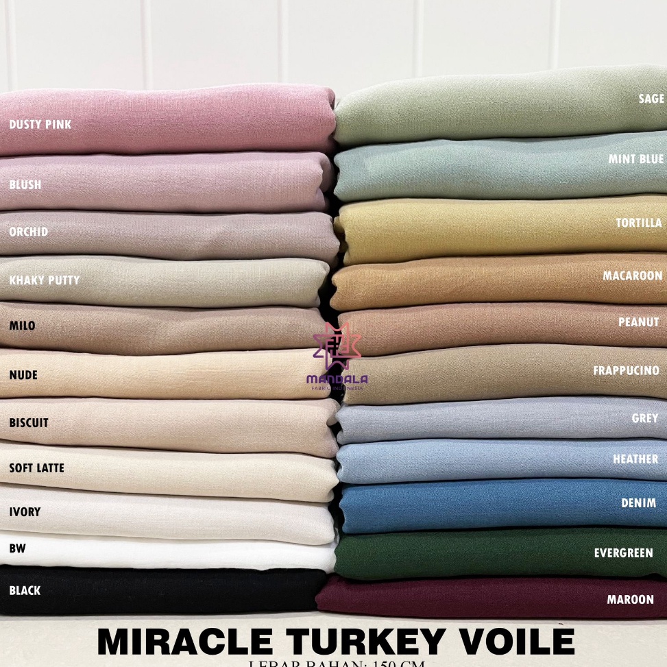 Cuci gudang Bahan Kain Miracle Turkey Voile Voal Arabian  Voal Syari