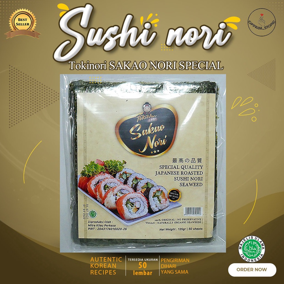 

GROSIR Special Sakao Nori Sushi Nori Seaweed 125 Gram Kimbab Roasted Seaweed
