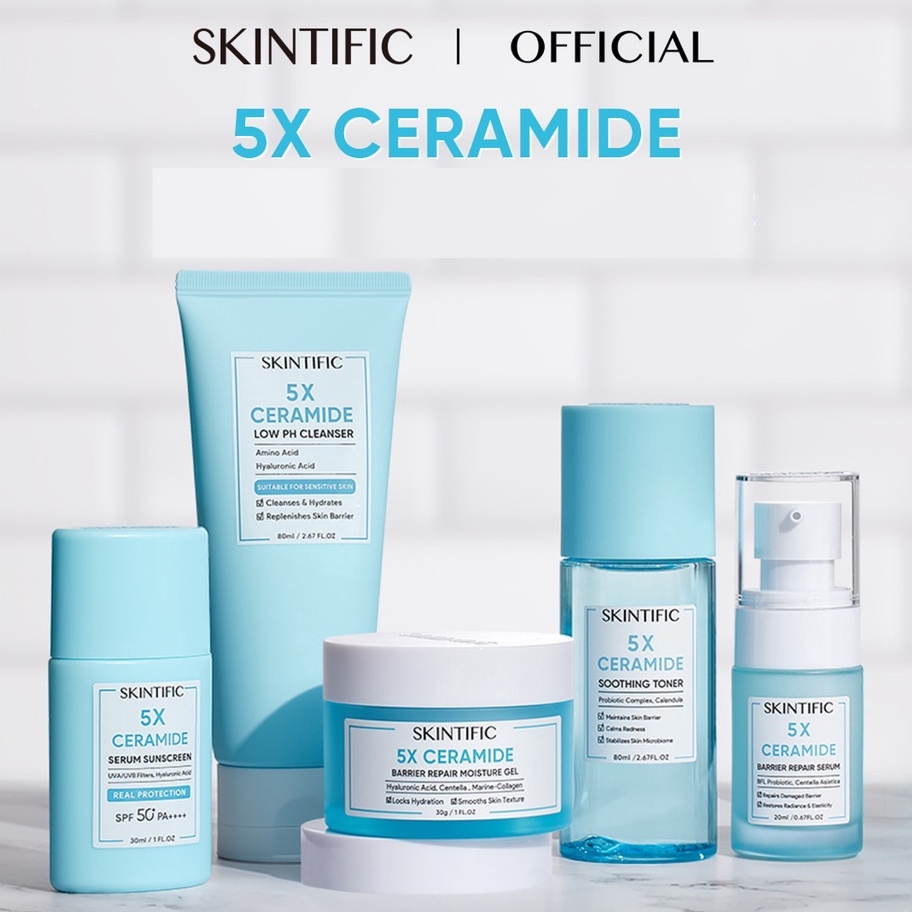 FSASH SALE SKINTIFIC  5X Ceramide Barrier Moisturize Gel Pelembab Wajah 5X Ceramide Cleanser Sabun C