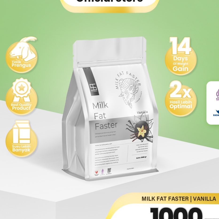 

PROMO MURAH Ternak Syams Premium Susu Penggemuk Penambah Kenaikan Berat Badan Ideal Varian Kambing Etawa Full Cream 1 gram 1 Kg Milk Fat Faster Rasa Vanila Vanilla Vanilli Organik Suplemen Vitamin Makanan minuman Obat Kapsul BPOM HALAL LPPOM w