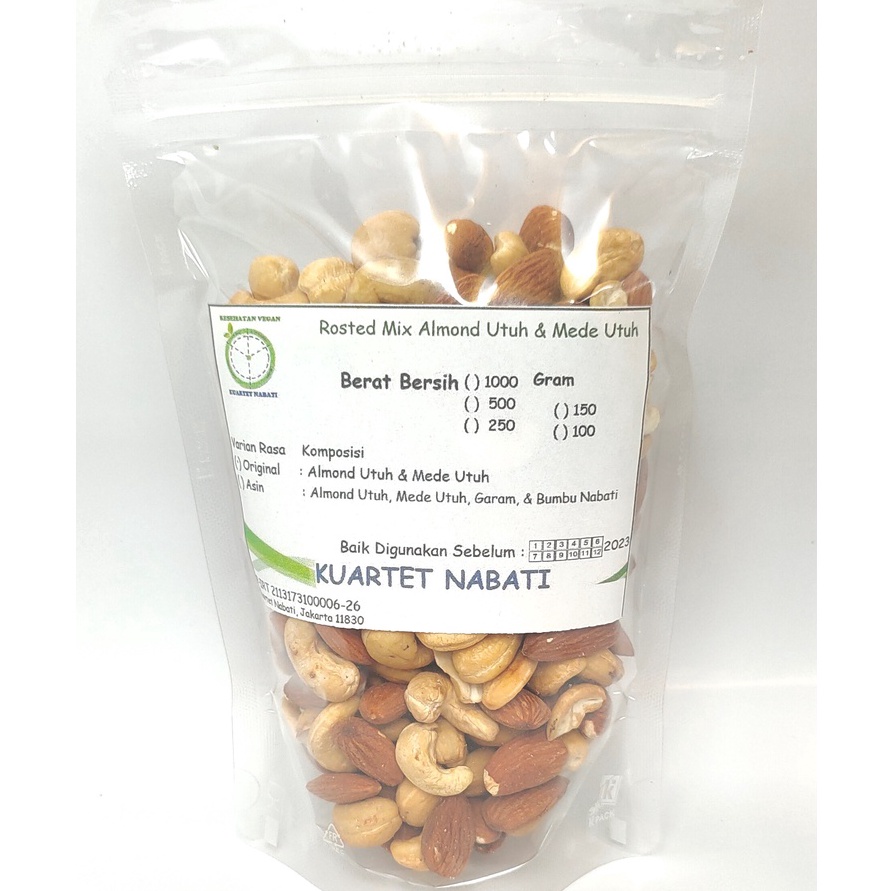 

XC26619 25gr Mix Roasted Almond Utuh dan Mede Cashew Utuh Varian Rasa Original Asin