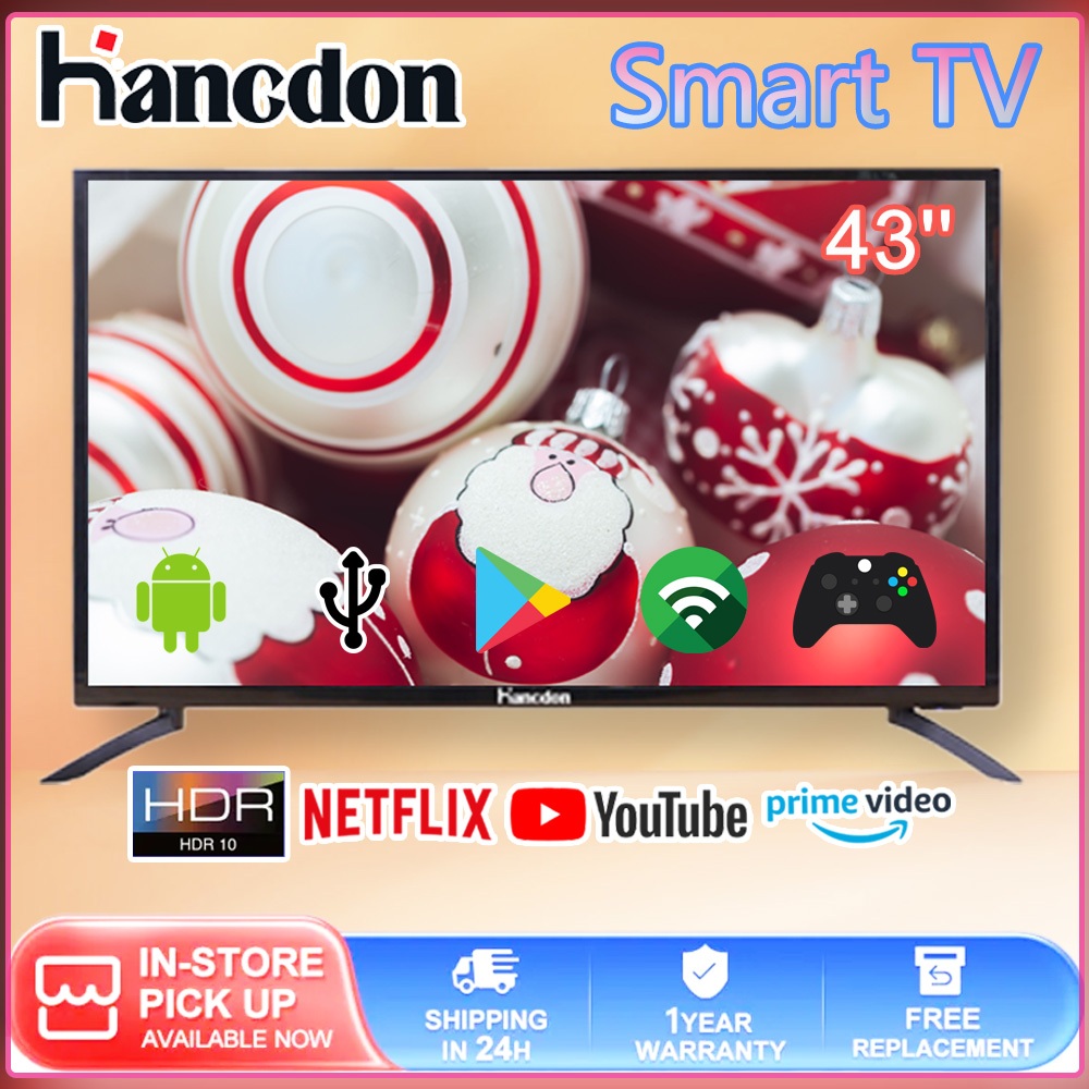 [Kayu Gratis] Hancdon 32 Inch Smart TV On Sale Flat Screen LED TV 32 Inch TV Multi-Ports Monitor