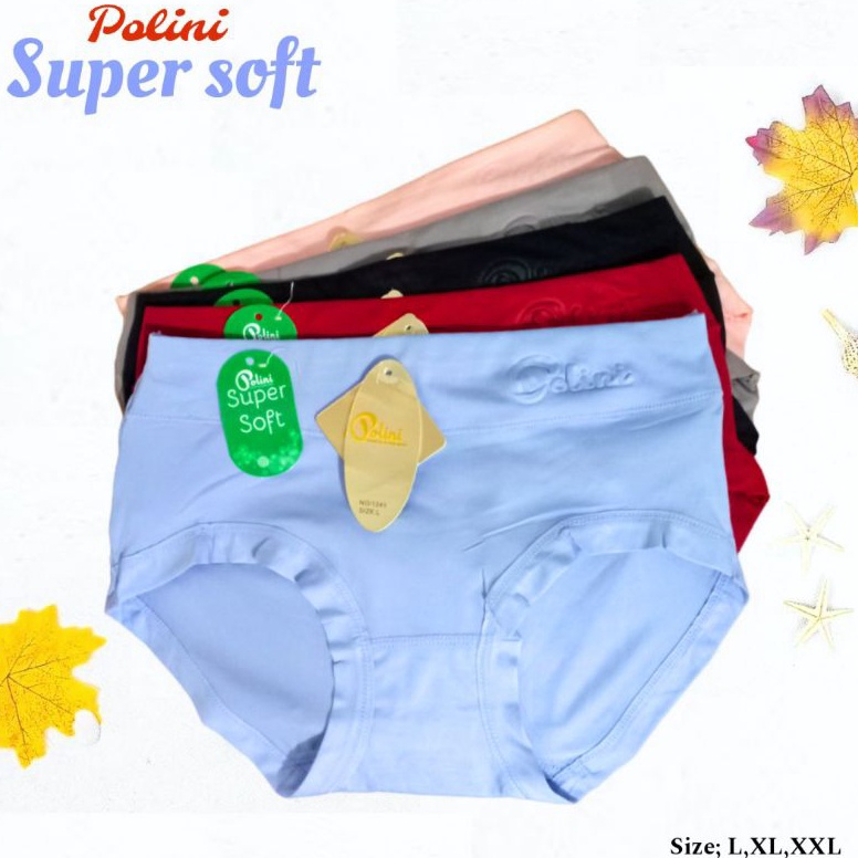 SUPER DISKON Polini 6pc CD wanita Polini 1241 super soft cotton celana dalam wanita polini
