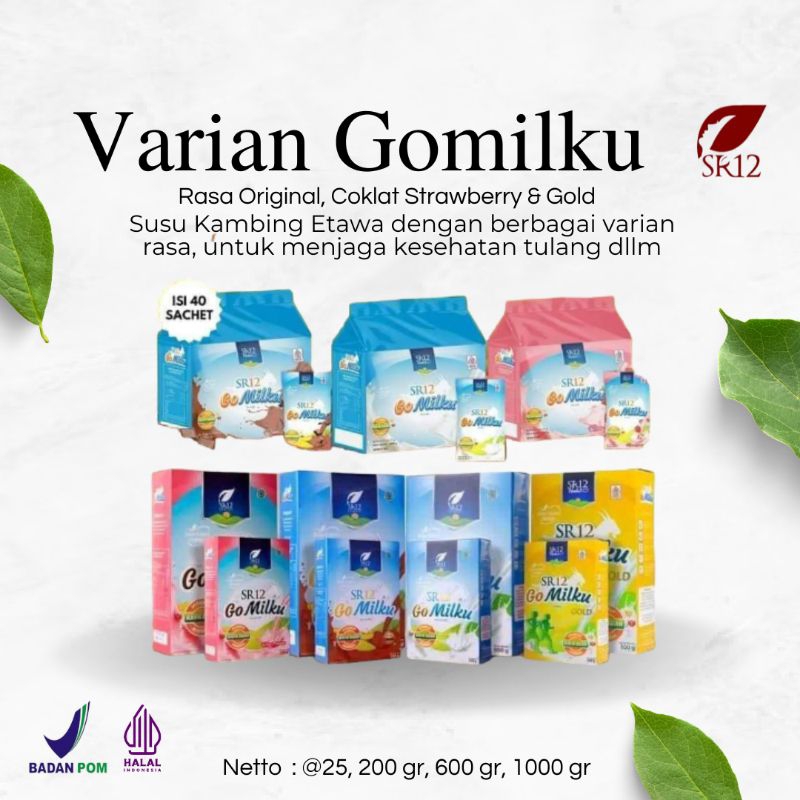 

Varian Gomilku SR12 - Gomilku Gold - Susu Etawa - Untuk Kesehatan Tulang Sendi - Gomilku Sachet