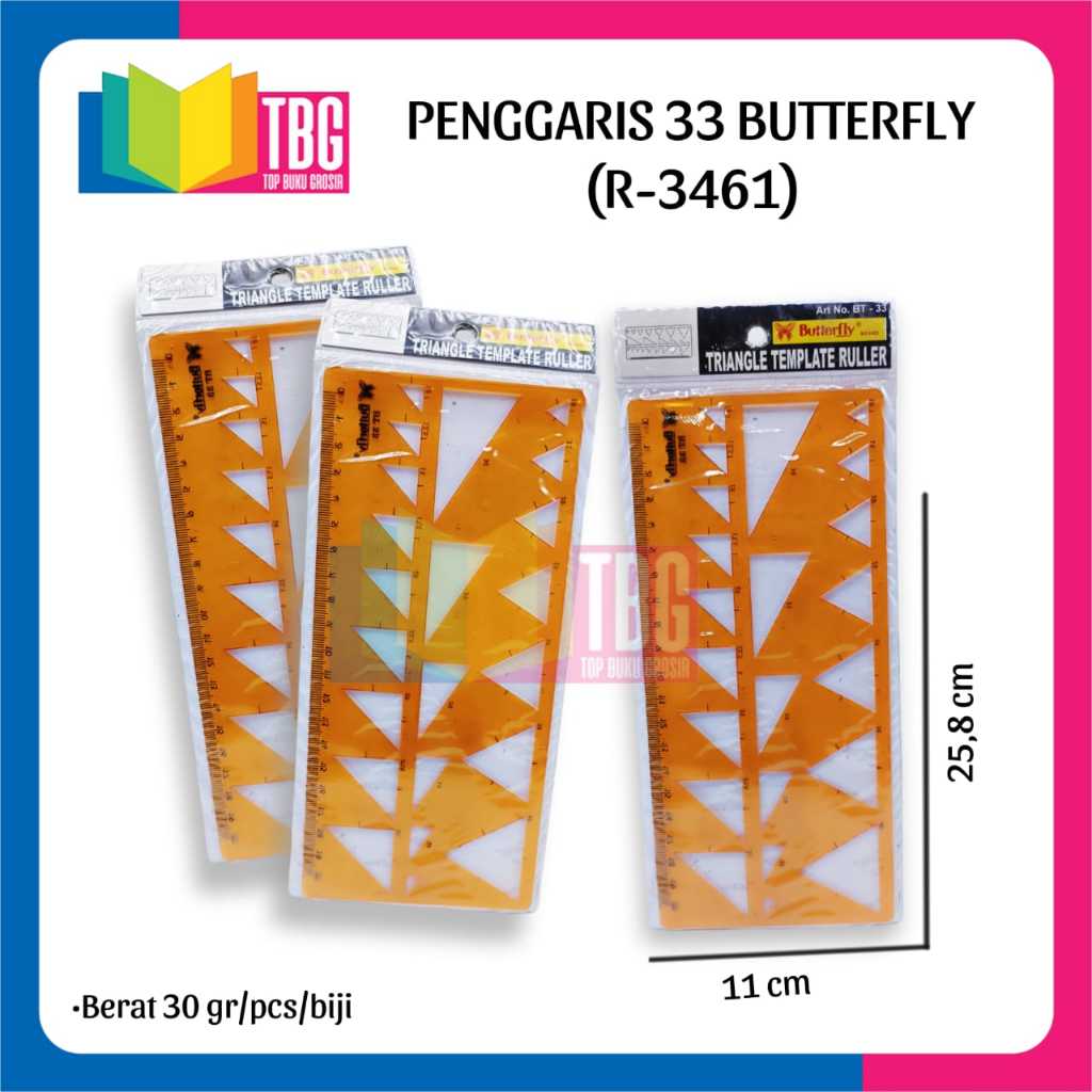 

1 PCS PENGGARIS 33 BUTTERFLY/ BUTTERFLY PENGGARIS BENTUK/ PENGGARIS CETAKAN/ PENGGARIS SEGITIGA/ TRIANGEL RULER (R-3461)