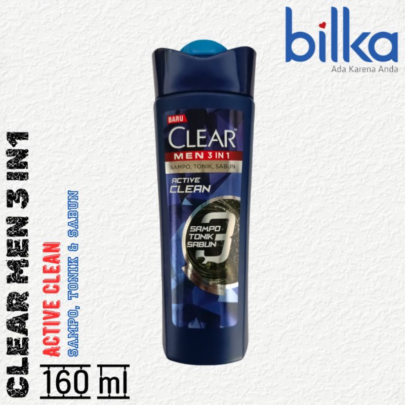 CLEAR Men 3IN1 Shampoo Active Clean 160ml