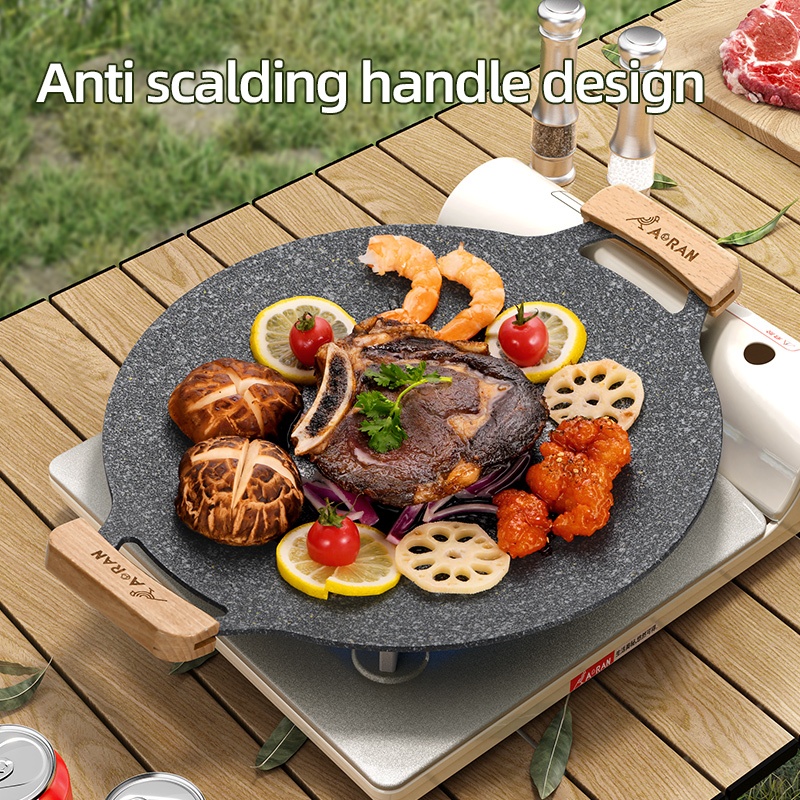 Panggangan Anti-Panas BBQ Grill Pan Alat Grill Bbq Dan Kompor Panci Grill Anti Lengket Panggangan De