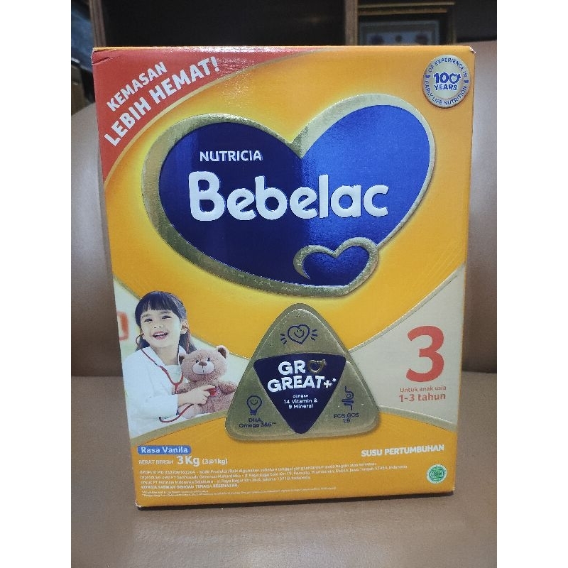 bebelac 3 rasa vanilla kemasan 3000 gr