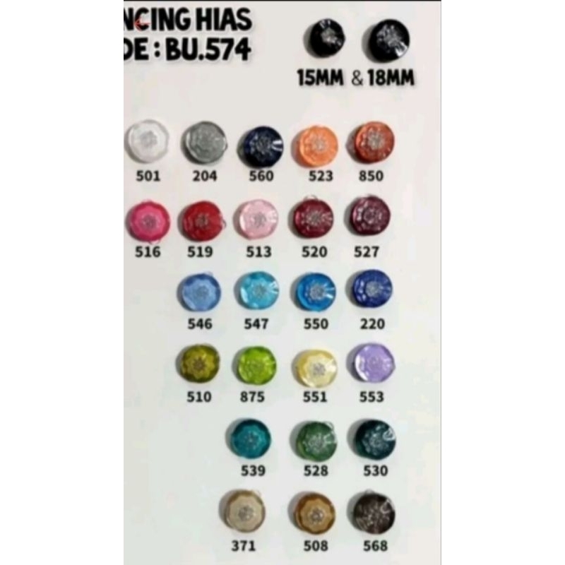 [per gros] Kancing hias BU 18mm [motif berganti ganti]