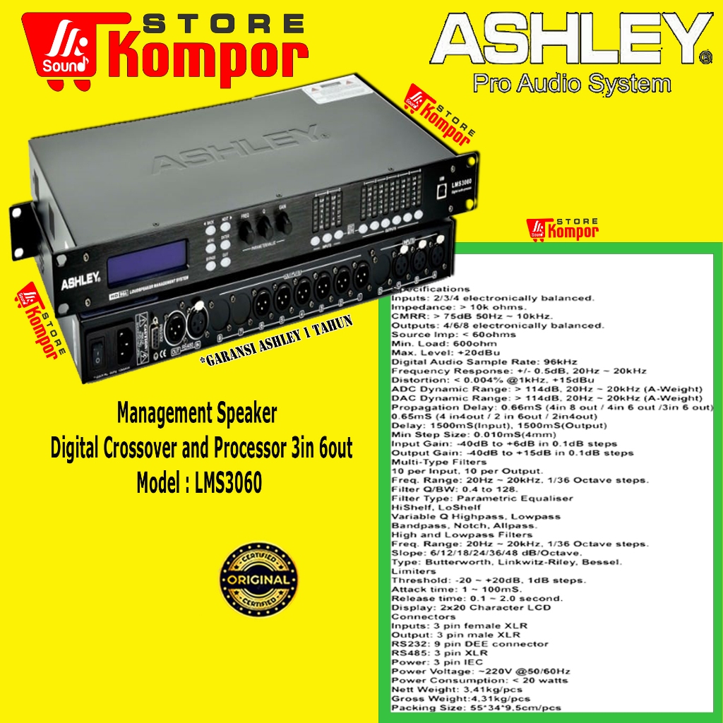 MANAGEMENT ASHLEY LMS3060 3 IN 6 OUT LMS 3060 / LMS-3060