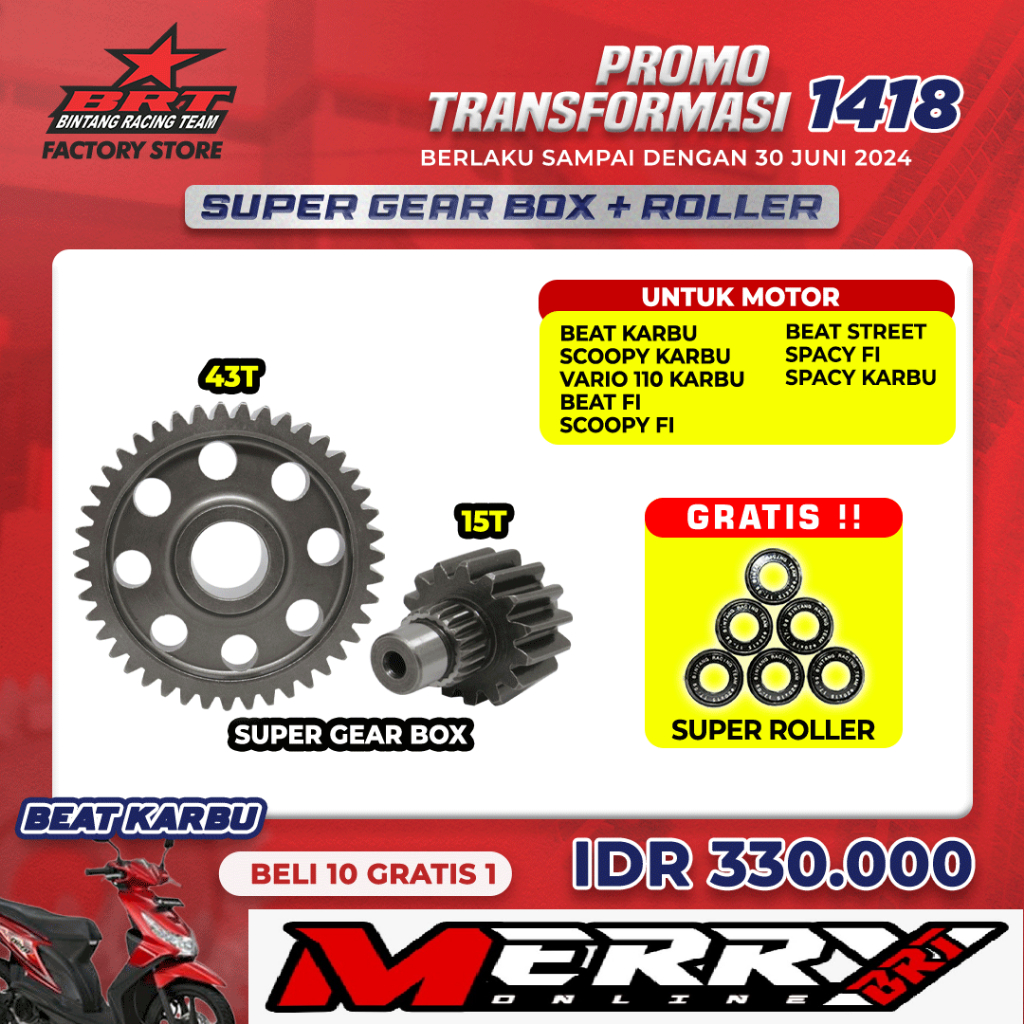 Promo Transformasi Super Gear Box BRT 15T/43T