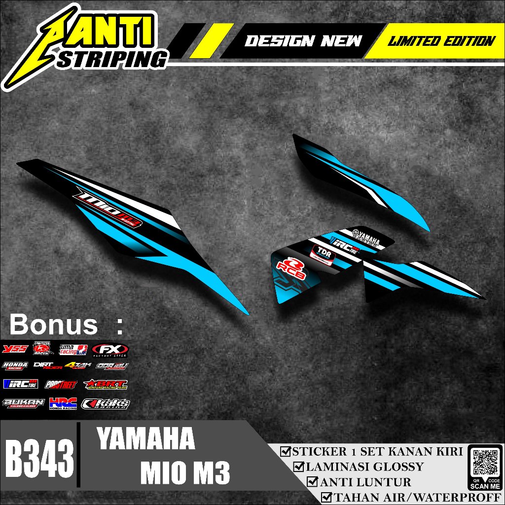 (COD) Sticker Mio M3/125 Striping Standar Mio M3/Z Premium Racing TERLARIS- SKOTLET MOTOR MIO M3 FUL