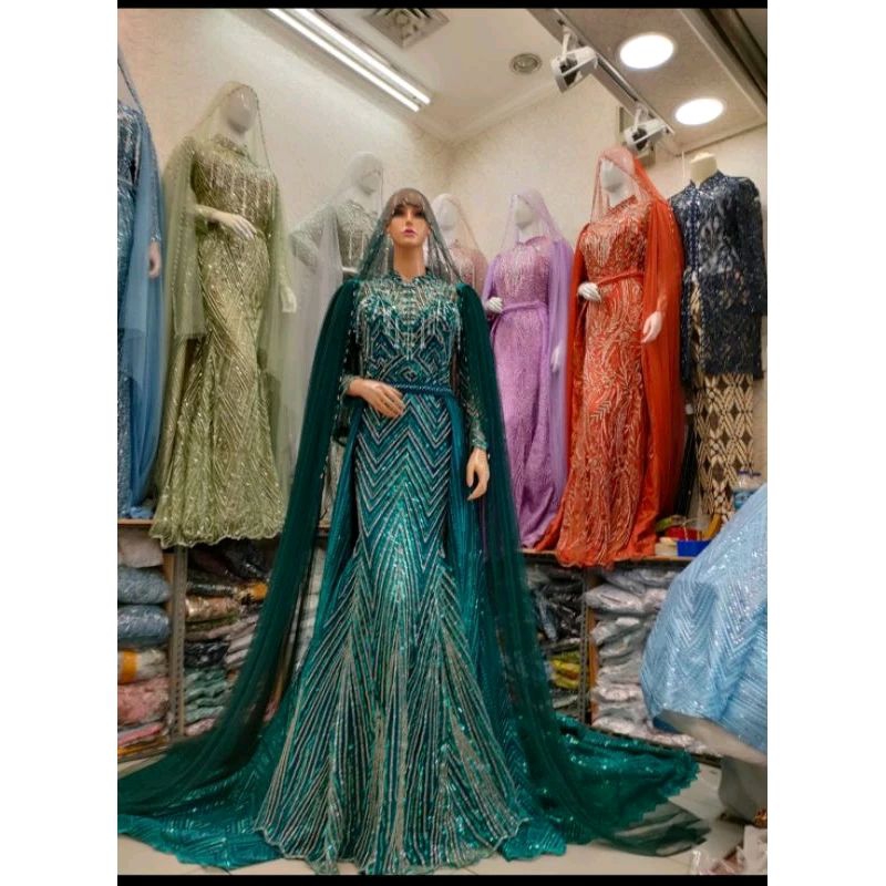 READY GAUN PENGANTIN DUYUNG EKOR LEPAS PASANG