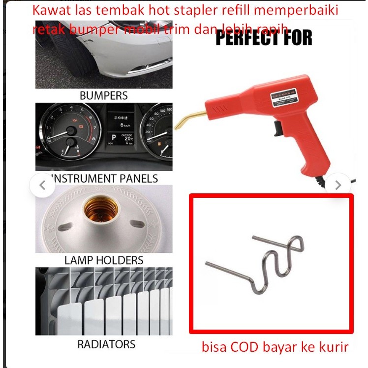 Kawat las tembak hot stapler refill memperbaiki retak bumper mobil trim dan lebih rapih