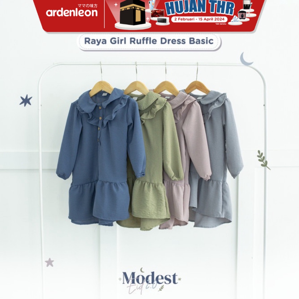 Swip up ARDENLEON Dress Bayi Perempuan Raya Baby Dress Crinkle