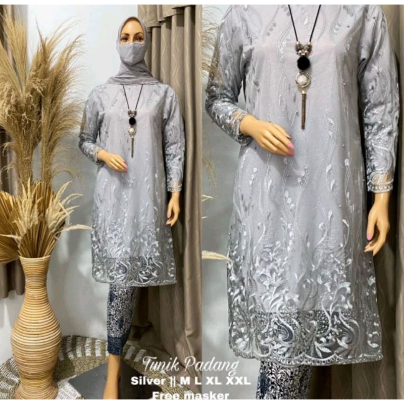 setelan kebaya model tunik bahan Tile / kebaya modern / kebaya pesta / kebaya tunik / kebaya wisuda