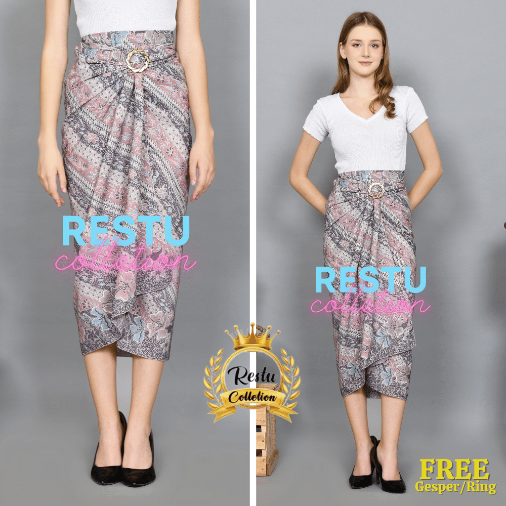 Rok lilit batik / rok lilit batik kain lilit Premium / lilit batik modern / Motif Laras Dusty
