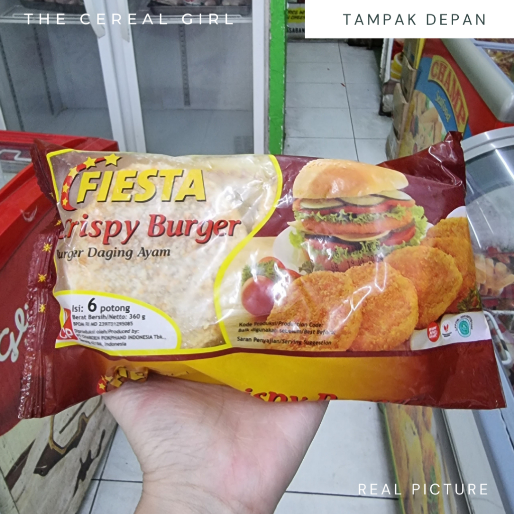 

[KONDISI BARU - 100% ORIGINAL] FIESTA Crispy Burger - Burger Daging Ayam - Isi 6 Potong