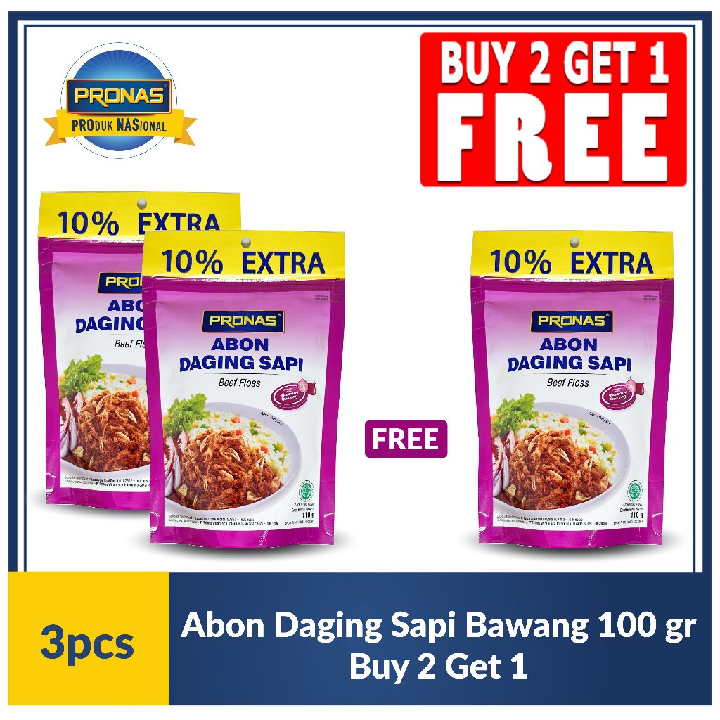 

PRONAS Abon Bawang 100 gr Buy 2 Get 1