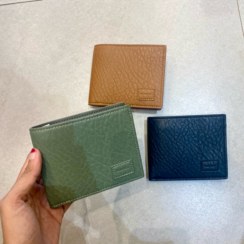 MINISO Men's Elephant Pattern Wallet (Green, brown, black) / dompet miniso / dompet pria / dompet li
