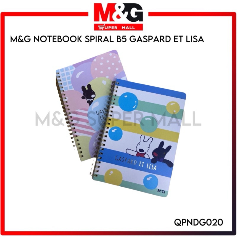 

M&G Notebook Spiral B5 ET LISA / Buku Catatan Spiral isi 60 lbr QPNDG020 GASPARD ET LISA