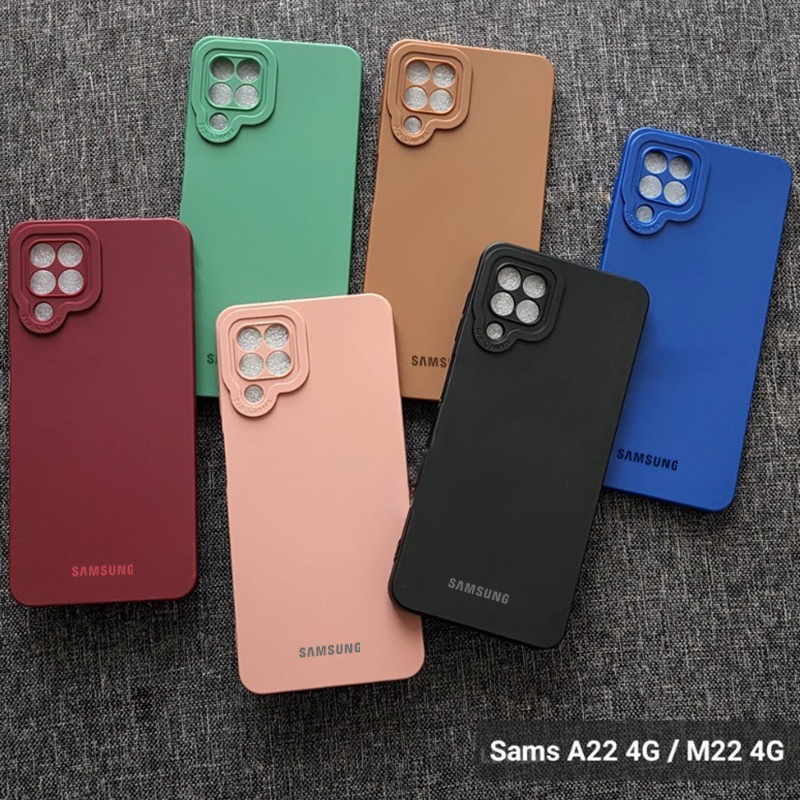 Soft Case Macaron Pro Camera Samsung A22 4G / M22 / Case Warna Warni