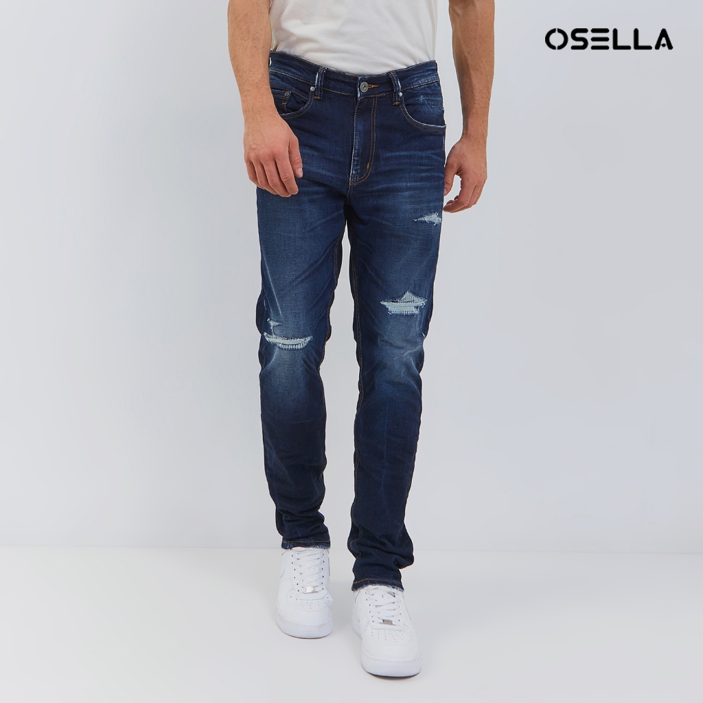 Osella Alpha Slim Fit Jeans In Dark Denim Wash 208O4003A2 | Celana Jeans Panjang Pria