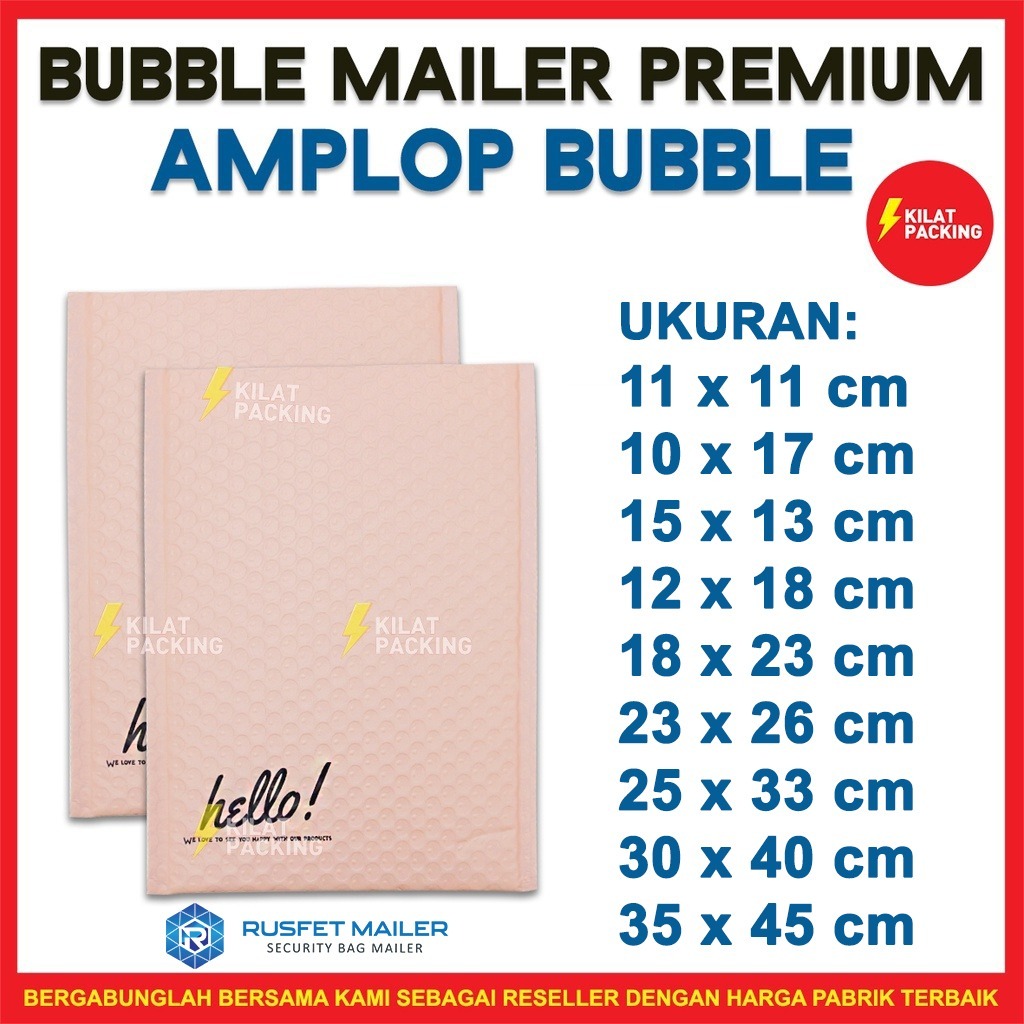 

AMPLOP BUBBLE PREMIUM - BUBBLE MAILER - POLYBUBBLE PACKING HELLO TERMURAH NUDE PINK SATUAN