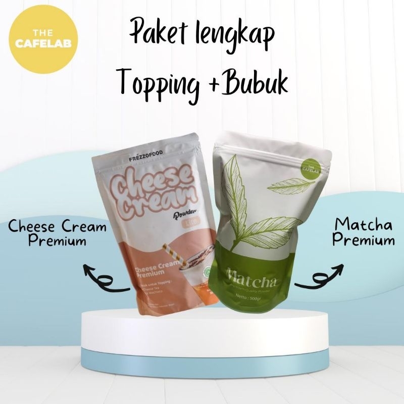 

Bubuk Minuman Rasa Paket Lengkap Matcha + Cheese Cream Premium 500gr/ All Premium dan Terlaris / Cafelab