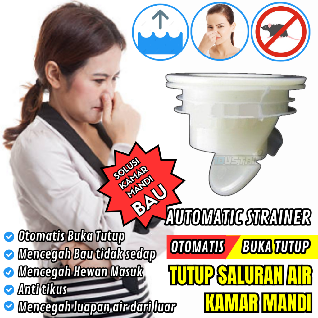 Cegah Serangga Masuk Drainase Otomatis Buka Tutup Saluran Air Kamar mandi