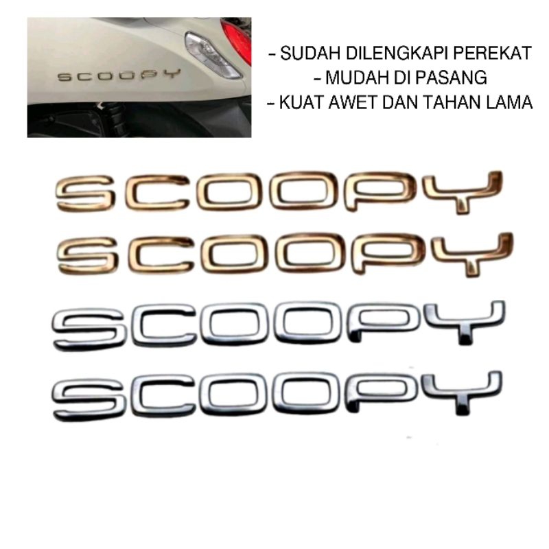 NEW EMBLEM SCOOPY 3D 2021 - 2022 / EMBLEM SCOOPY CHROME & ROSE GOLD TERBARU ORIGINAL