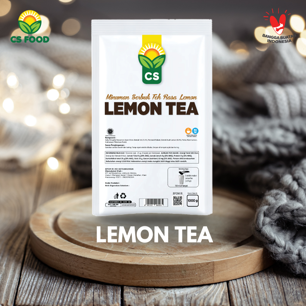 

Bubuk Minuman Lemon Tea Powder 100% Gula Asli 1 kg - CS FOOD