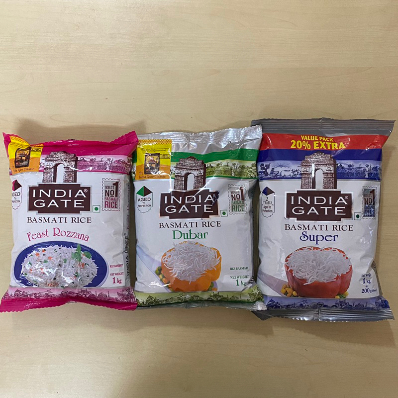 

India Gate Super Basmate Rice (Beras Biryani) (1 Kg / 1 Kg + 200 g free) (Beras Basmati) (India Gate Dubar / India Gate Rozana / India Gate Super)